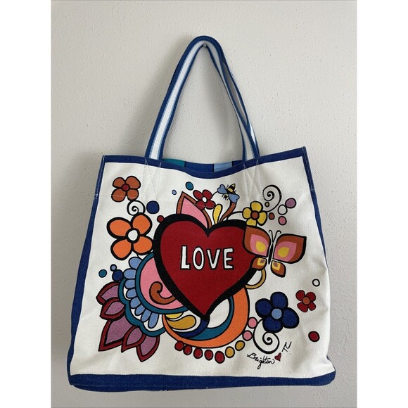 Brighton Power of Love Tote NWT Multicolor Canvas - Picture 6 of 8